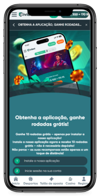 Obtenha a aplicação, ganhe rodadas grátis!