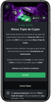 Boost Triplo de Cripto Leon bet