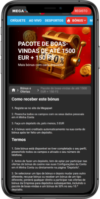 Pacote de boas-vindas Megapari casino