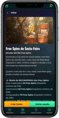 Captura de tela da página promocional do cassino Spinbetter em um dispositivo móvel