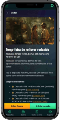 Captura de tela da página promocional do cassino Spinbetter em um dispositivo móvel