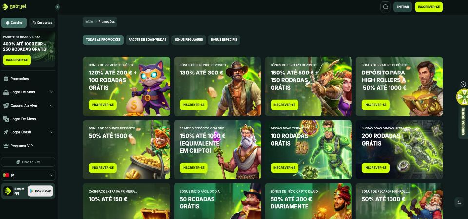 Bónus e promoções BetNjet casino