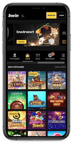 Captura de ecrã móvel da página do casino bwin
