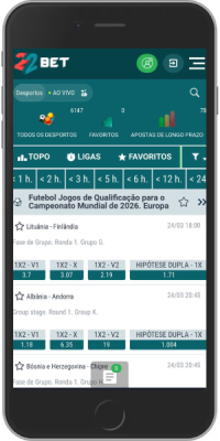 Captura de tela da página de esportes da 22Bet