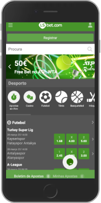 Captura de tela da página de esportes da LSBet