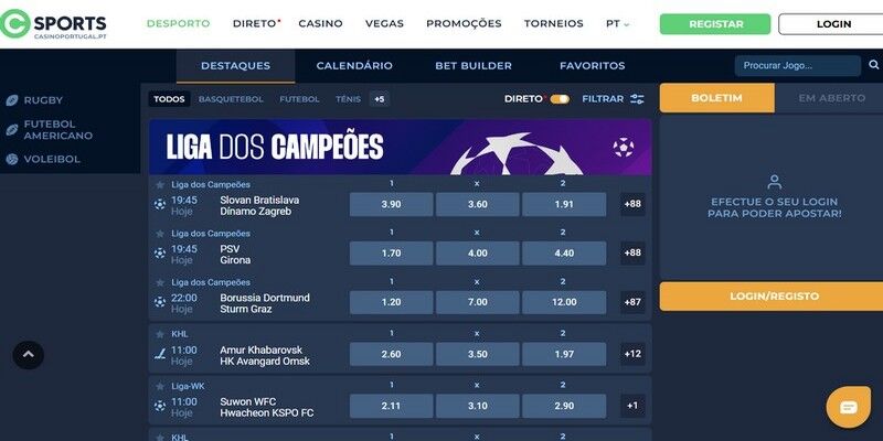 Casino Portugal desportos pagina
