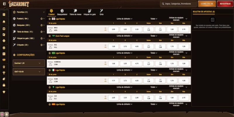 DazardBet pagina de esportes