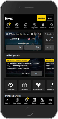 Captura de ecrã móvel da página inicial da Bwin