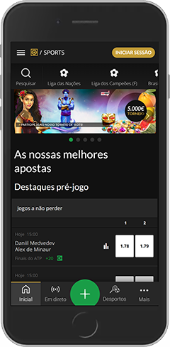 Captura de ecrã móvel da página inicial da Esc Online