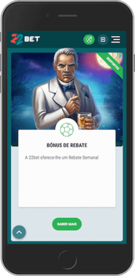 Página oficial do Rebate semanal da 22bet