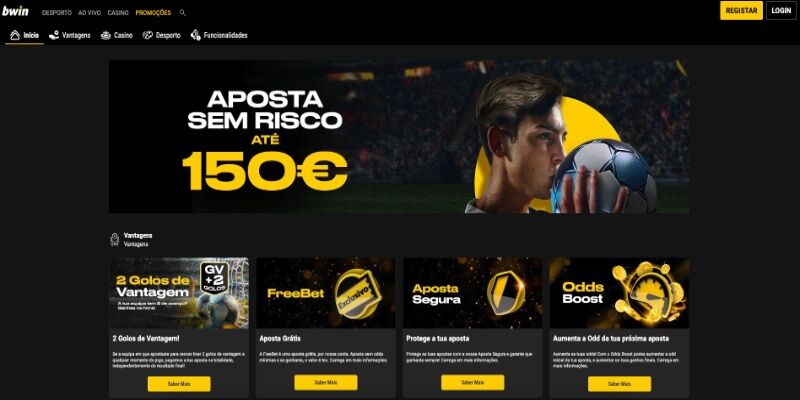 Captura de ecrã da página promocional bwin