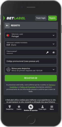 Imagem da segunda etapa do processo de registo e depósito