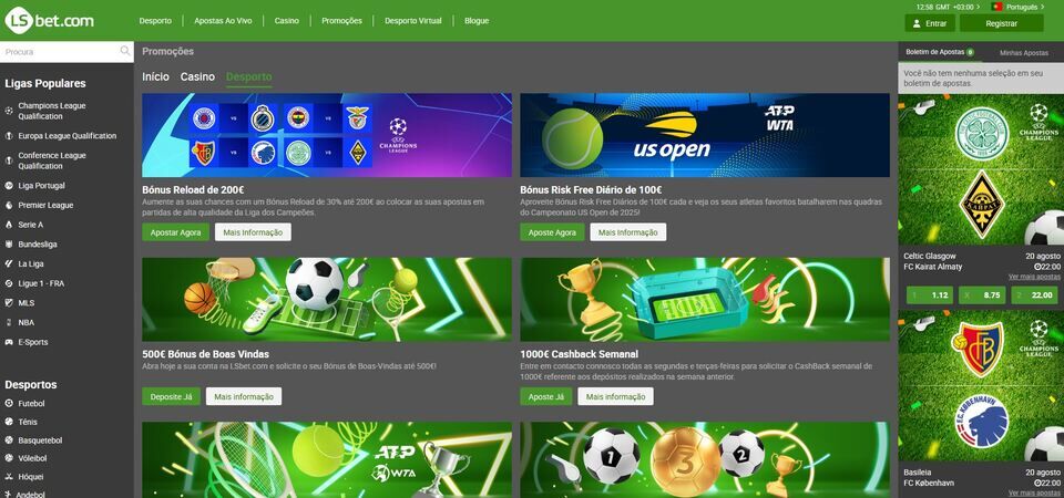 Imagem de uma página de bónus da LSBet