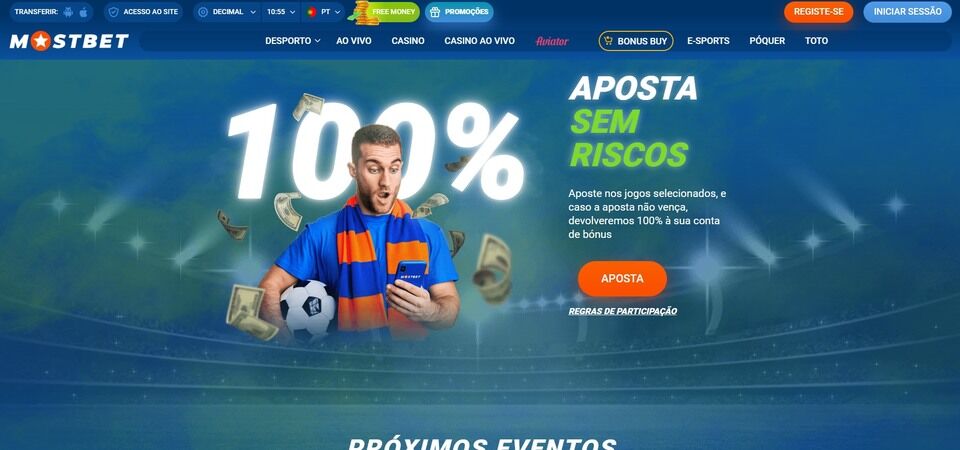 Imagem de uma página de bónus da Mostbet