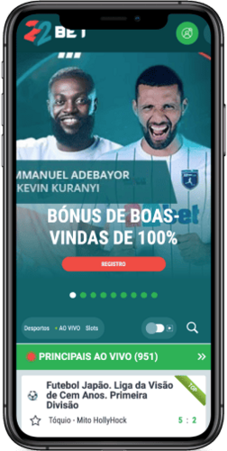 Captura de tela da página principal do site 22bet