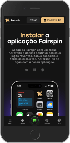 Captura de tela da página do aplicativo Fairspin no celular