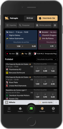 Captura de tela móvel da página de esportes da Fairspin