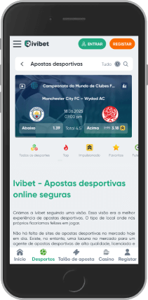 Captura de tela móvel da página de esportes da IviBet