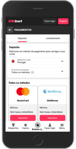 Imagem da depositos da DBbet