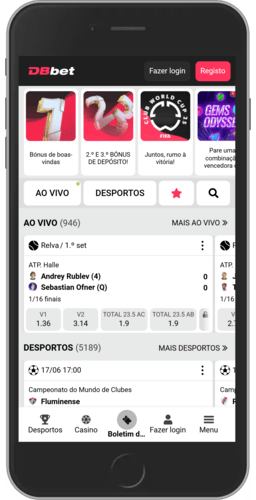 Imagem da página principal da DBbet