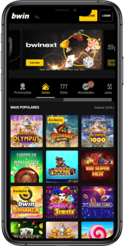 Captura de tela da página do cassino Bwin