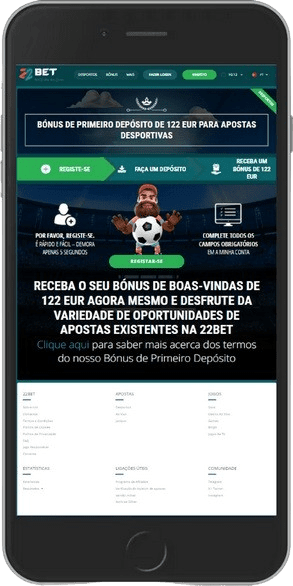 Captura de tela da página de bônus – Bónus de Boas-Vindas para Desporto até 122€