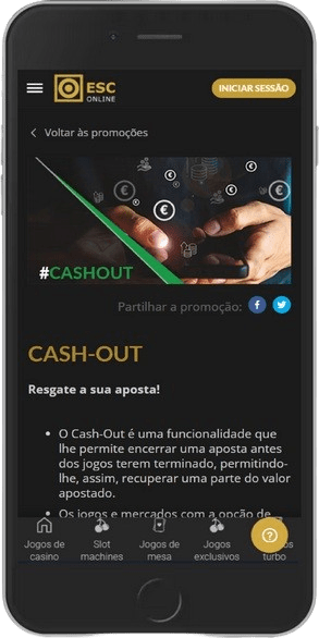 Captura de tela da página de bônus – Cash-Out