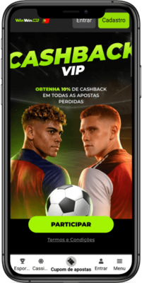 Captura de ecrã da página de promoção Cashback VIP