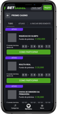 Captura de ecra do bonus de torneios