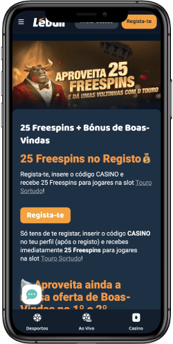 Captura de ecrã do bónus da casa de apostas Lebull