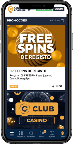 Captura de ecrã do bónus da casa de apostas Casino Portugal