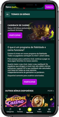 Captura de tela da página promocional do cassino Spinbetter em um dispositivo móvel 3