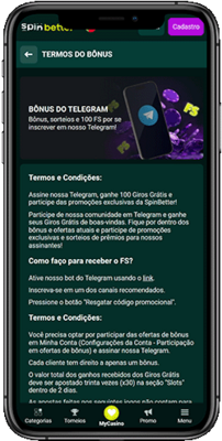 Captura de tela da página promocional do cassino Spinbetter em um dispositivo móvel 4