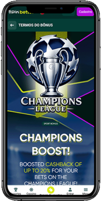 Captura de tela da página de bônus esportivos do Spinbetter em um dispositivo móvel 2