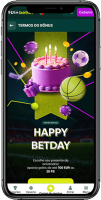Captura de tela da página de bônus esportivos do Spinbetter em um dispositivo móvel 3