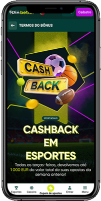 Captura de tela da página de bônus esportivos do Spinbetter em um dispositivo móvel 6