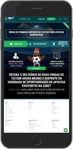 Página de Bónus de Boas-Vindas para Apostas Desportivas da 22Bet Portugal
