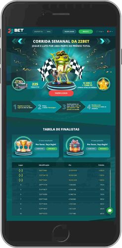 Ecrã bónus da corrida semanal 22bet