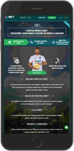 Ecrã de bónus do programa de fidelidade 22bet