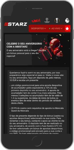Ecrã bónus de aniversário do 888starz