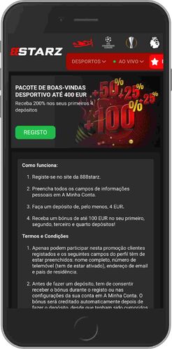 Ecrã de bónus de boas-vindas do 888starz