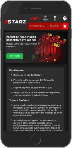 Ecrã de bónus de boas-vindas do 888starz