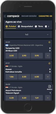 Captura de ecrã móvel da página de desporto Campeonbet