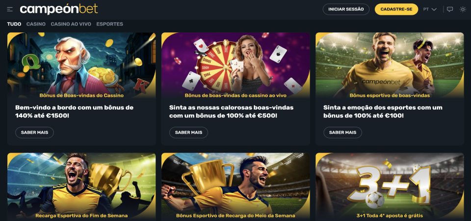 Captura de ecrã da página promocional do Campeonbet para desktop