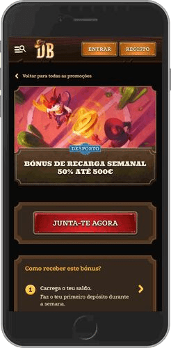 Ecrã de bónus semanal do DazardBet