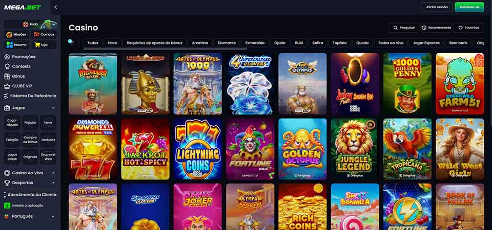 Captura de ecrã da página do casino Mega.bet