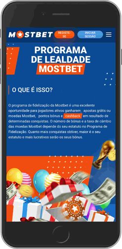 Ecrã de bónus do programa de fidelidade Mostbet