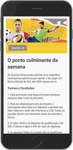 Ecrã de bónus semanal do ReloadBet