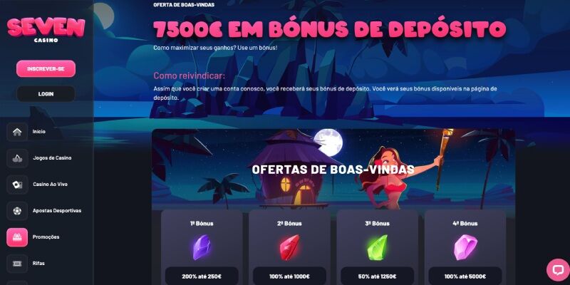 Ecrã promocional de desporto do Seven Casino