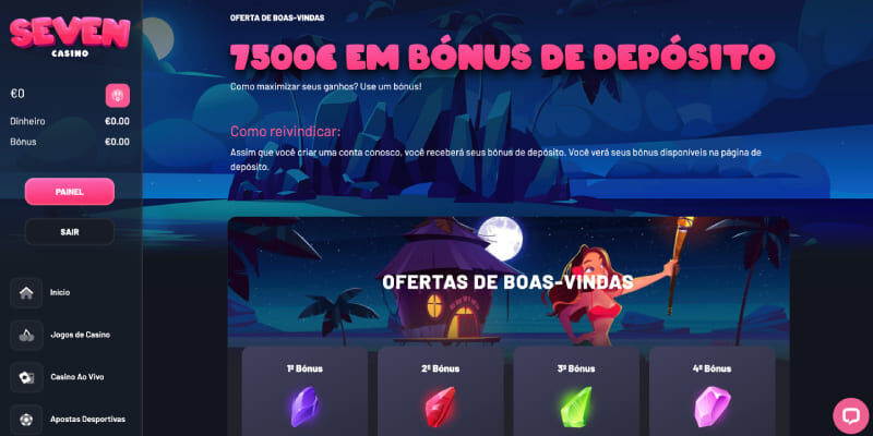 Seven Casino Bónus de boas-vindas captura de ecrã
